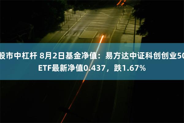 股市中杠杆 8月2日基金净值：易方达中证科创创业50ETF最新净值0.437，跌1.67%