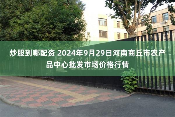 炒股到哪配资 2024年9月29日河南商丘市农产品中心批发市场价格行情